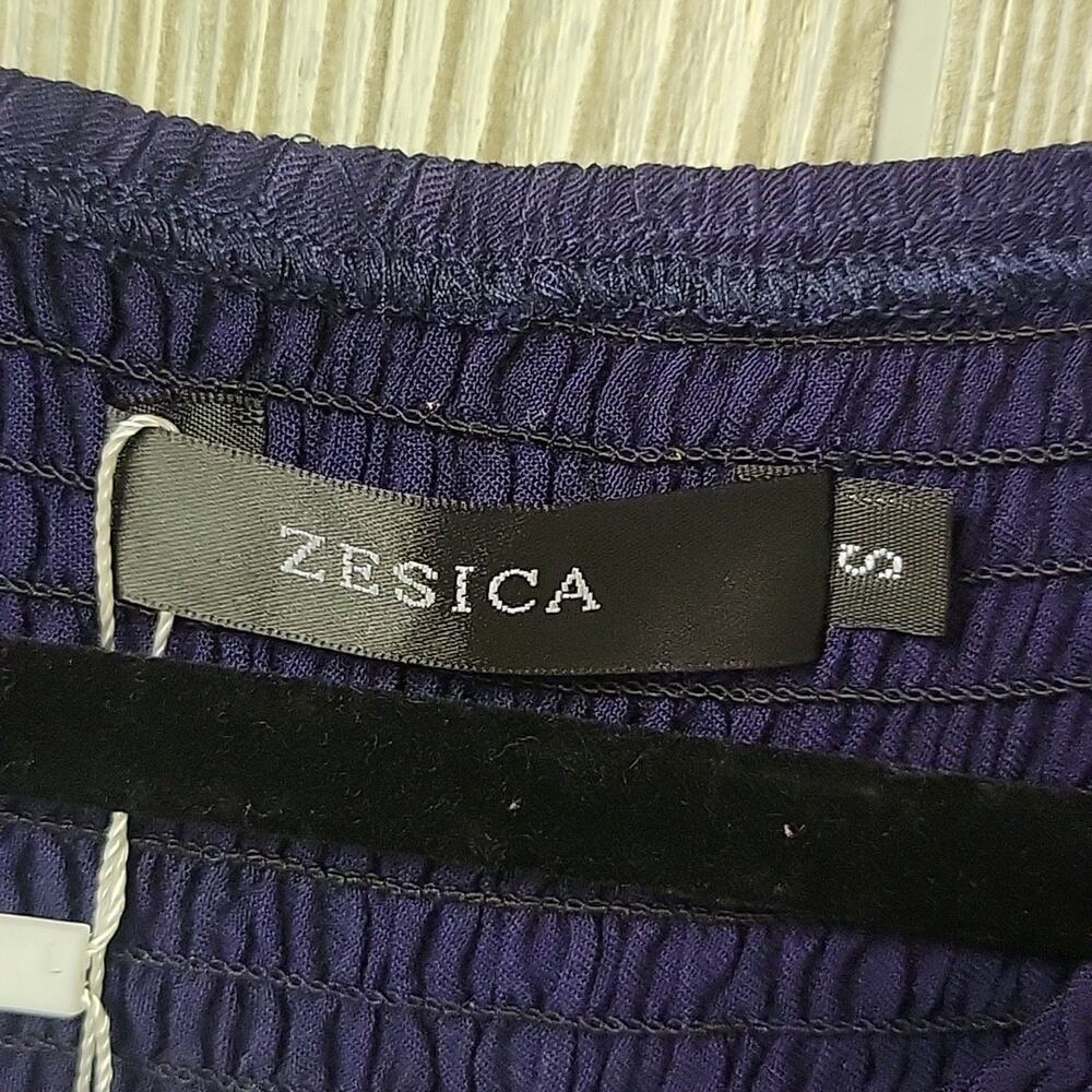 Zesica Navy Blue Long Sleeve Ruched Bodice Dress Womens Size Small NWT - Picture 4 of 12